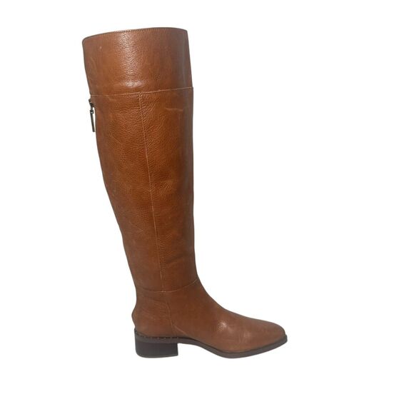 Franco Sarto Womens Daya Knee High Leather Riding Boots Zip Brown 6M Wide Calf - Picture 9 of 16